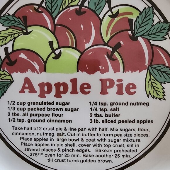 Vintage Sunnycraft Sunstone Collection Apple Pie Baker Dish Round Granny Chic - Picture 3 of 6